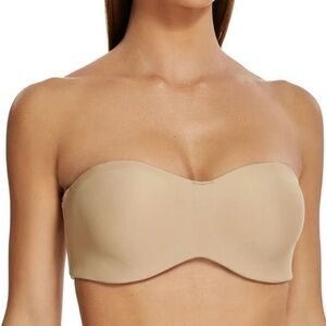 NWT Meleneca Sz 34D Strapless Nude Bust Minimizer Unlined Bandeau Bra Underwire